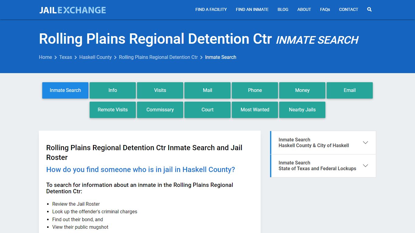 Rolling Plains Regional Detention Ctr Inmate Search - Jail Exchange