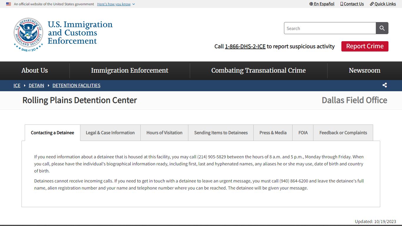 Rolling Plains Detention Center | ICE