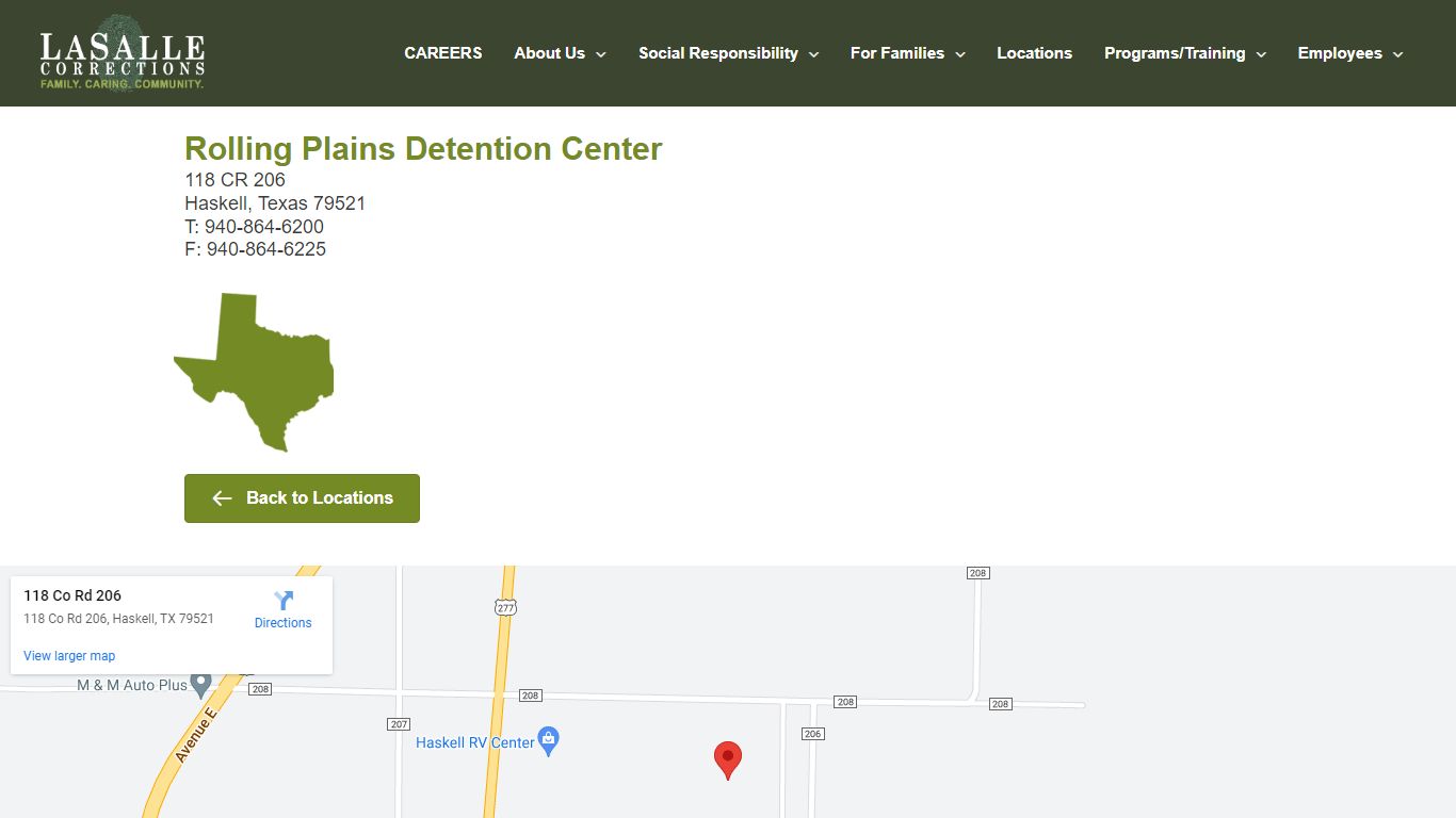 Locations Rolling Plains Detention Center - LaSalle Corrections