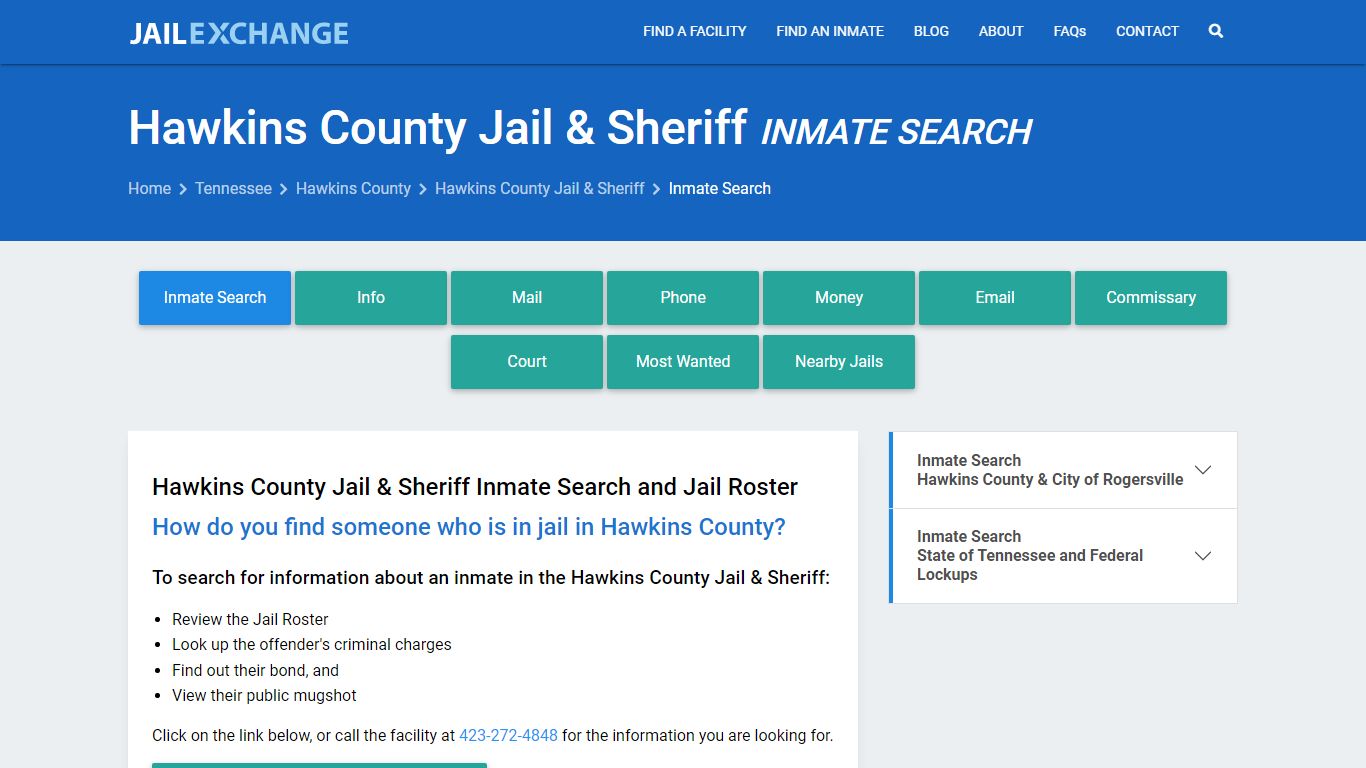Hawkins County Jail & Sheriff Inmate Search - Jail Exchange
