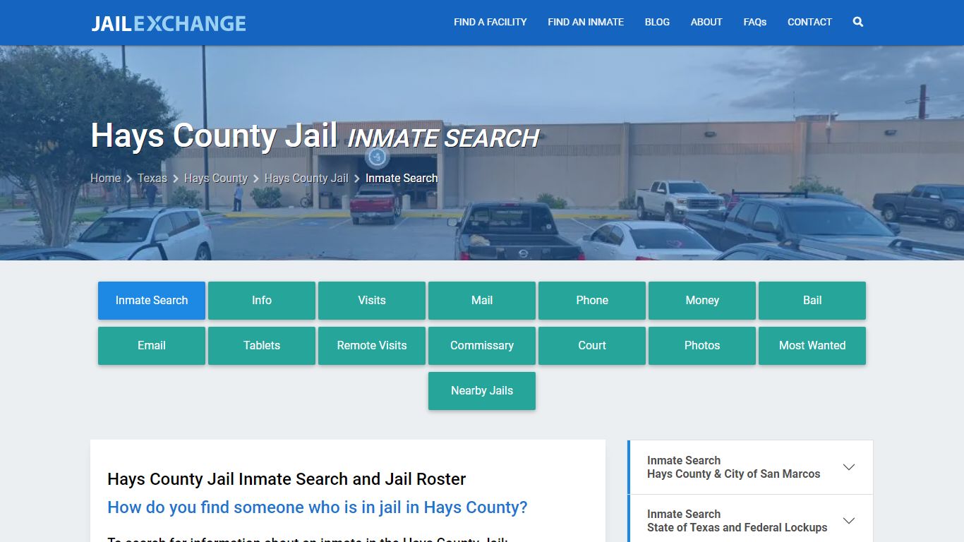 Inmate Search: Roster & Mugshots - Hays County Jail, TX
