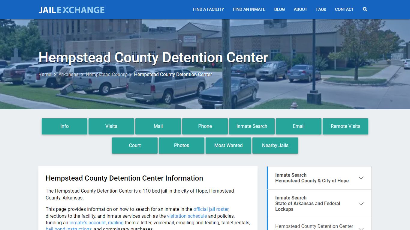Hempstead County Detention Center, AR Inmate Search, Information