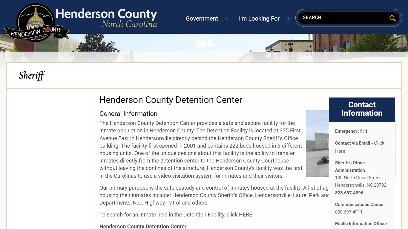 Henderson County Detention Center | Henderson County North Carolina