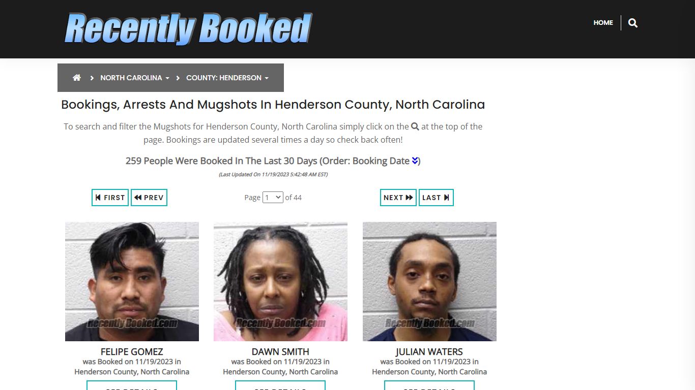 Bookings, Arrests and Mugshots in Henderson County, North Carolina