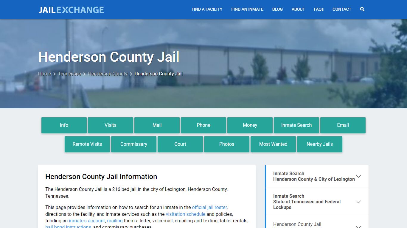 Henderson County Jail, TN Inmate Search, Information