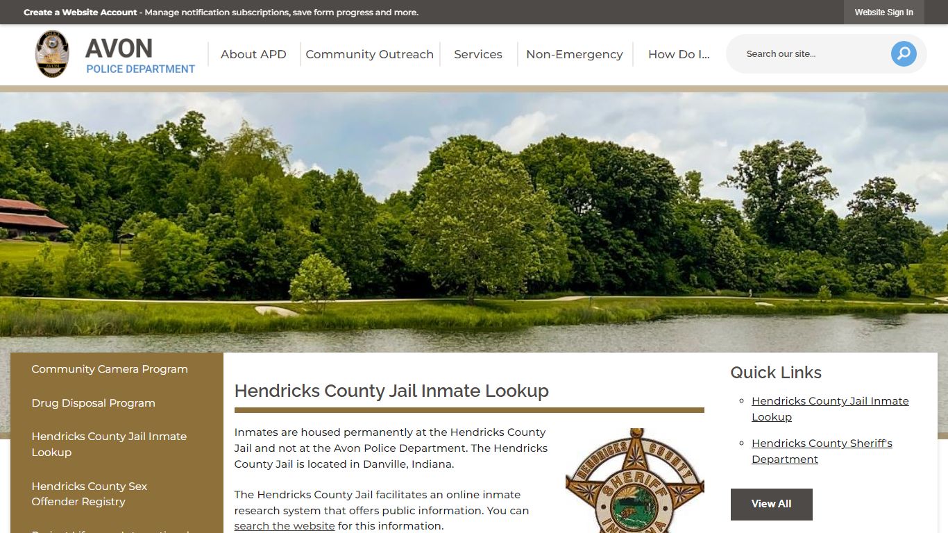 Hendricks County Jail Inmate Lookup | Avon, IN - Avon, Indiana