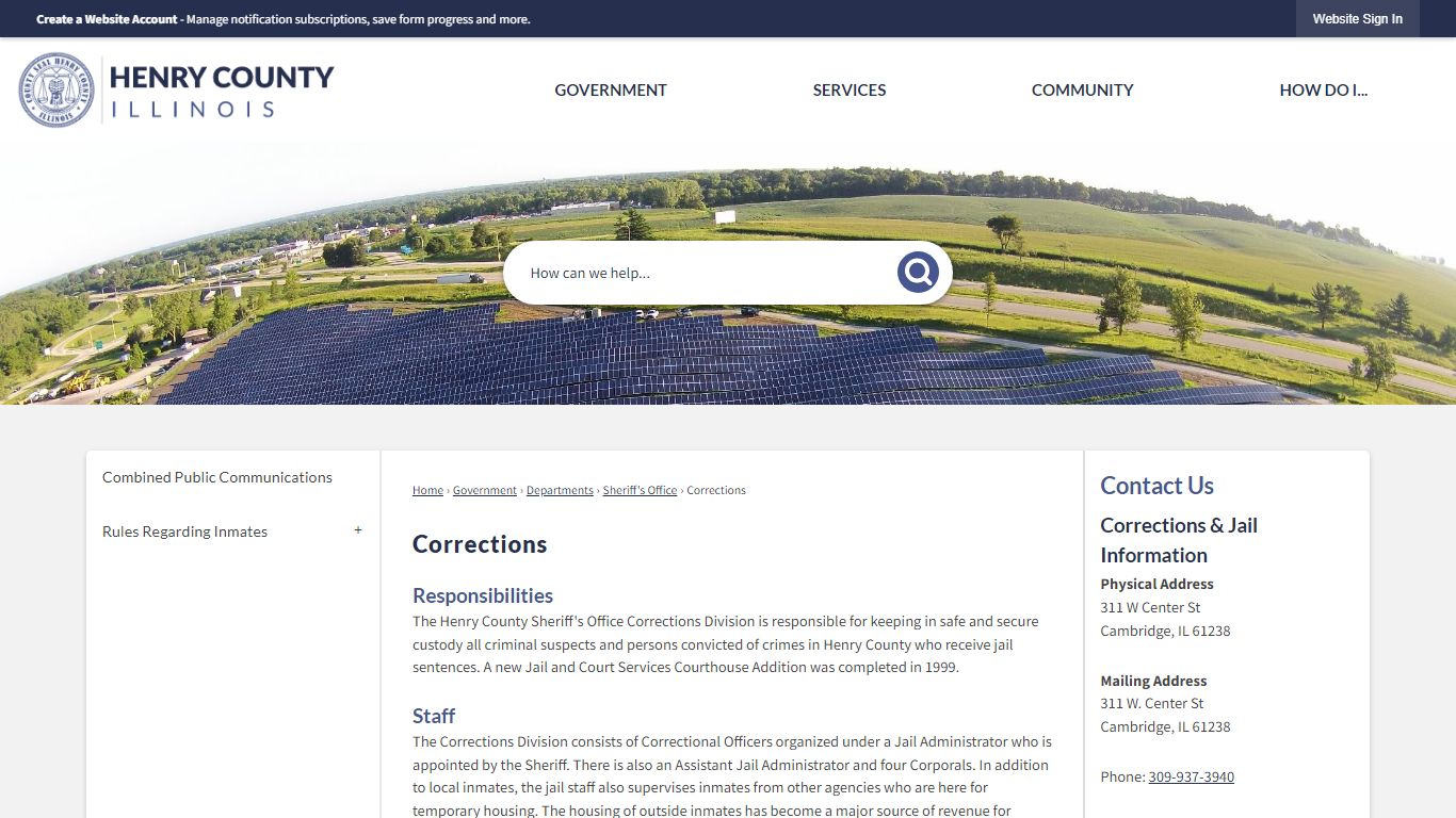 Corrections | Henry County, IL