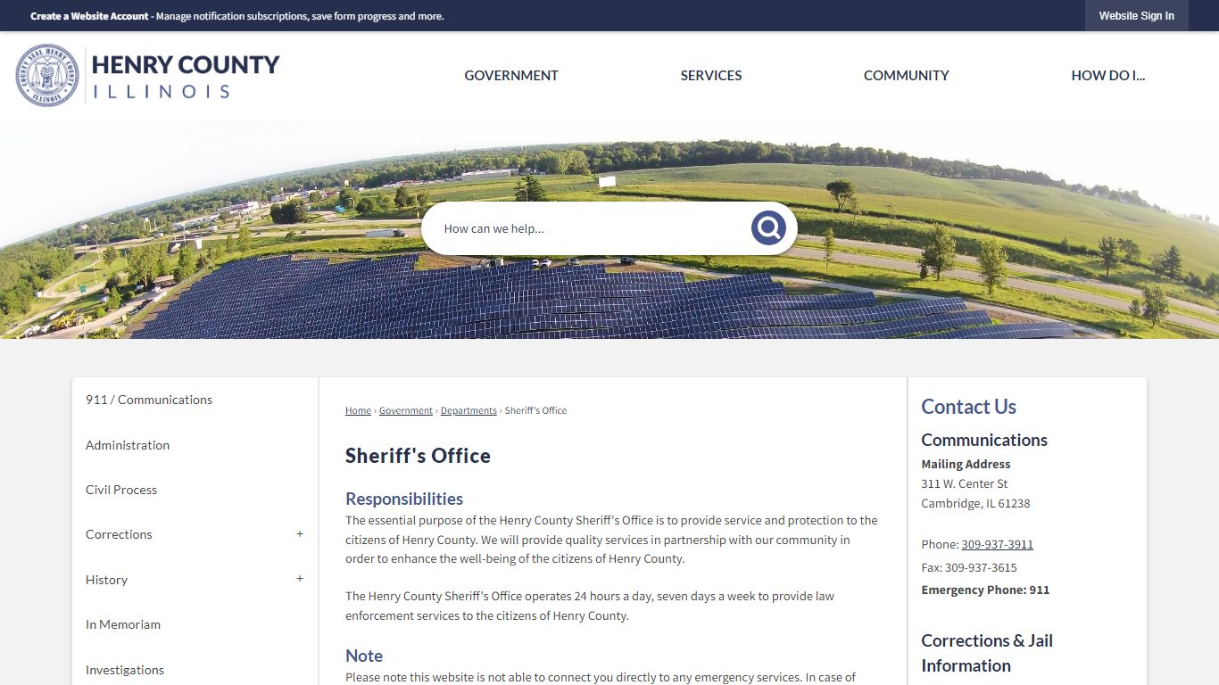 Sheriff's Office | Henry County, IL
