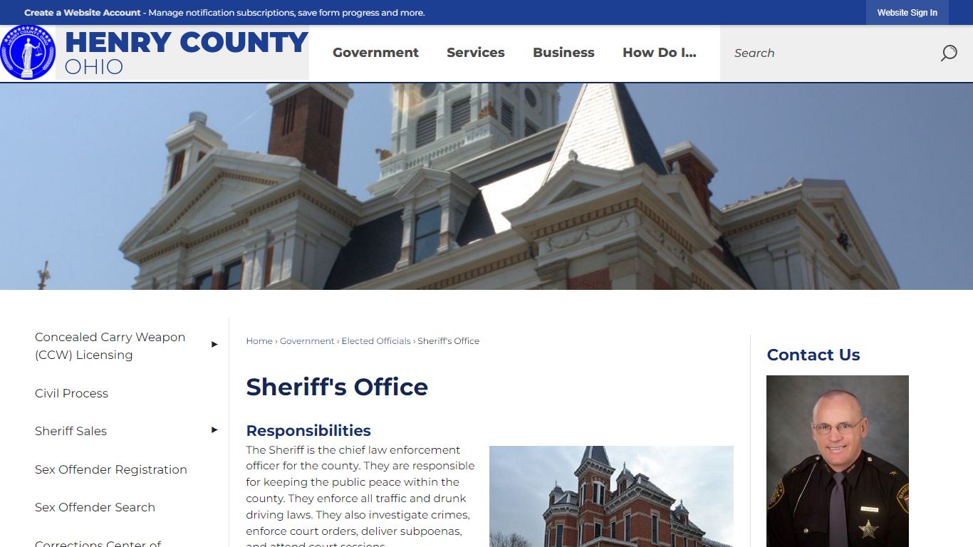 Sheriff's Office | Henry County, OH