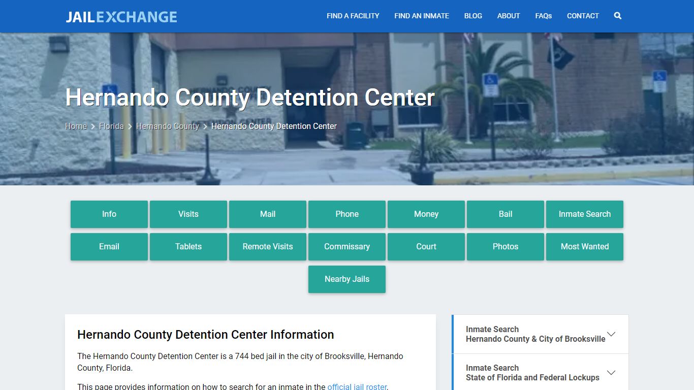 Hernando County Detention Center, FL Inmate Search, Information