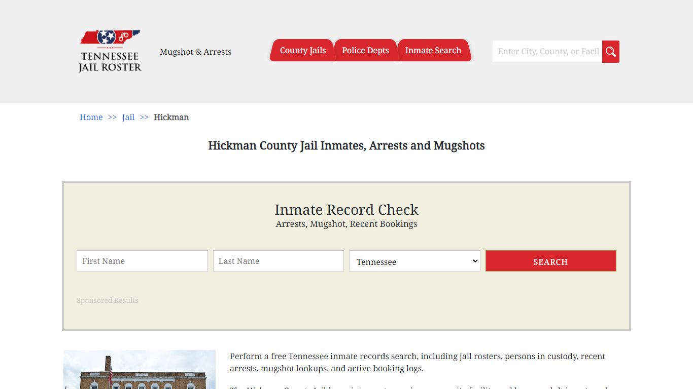 Hickman County Jail Inmates, Arrests and Mugshots