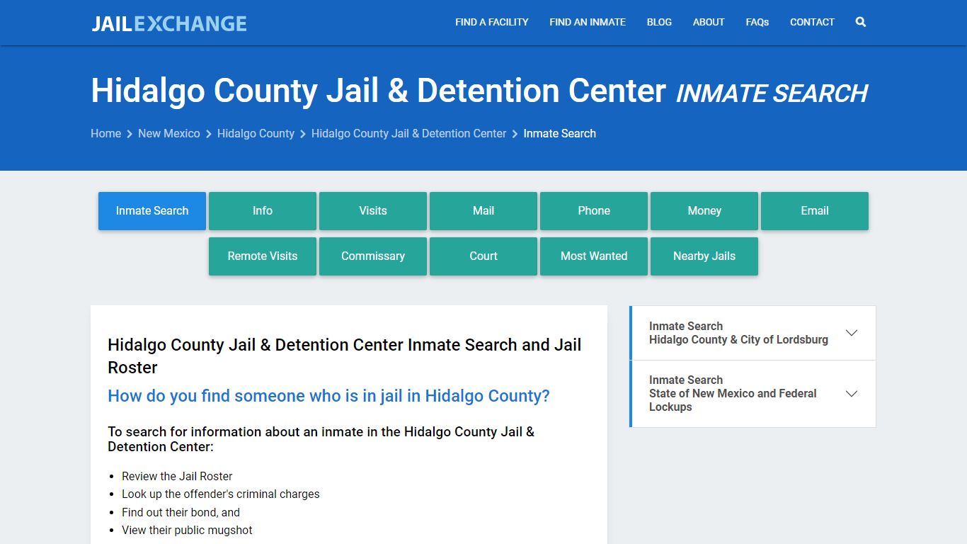 Hidalgo County Jail & Detention Center Inmate Search