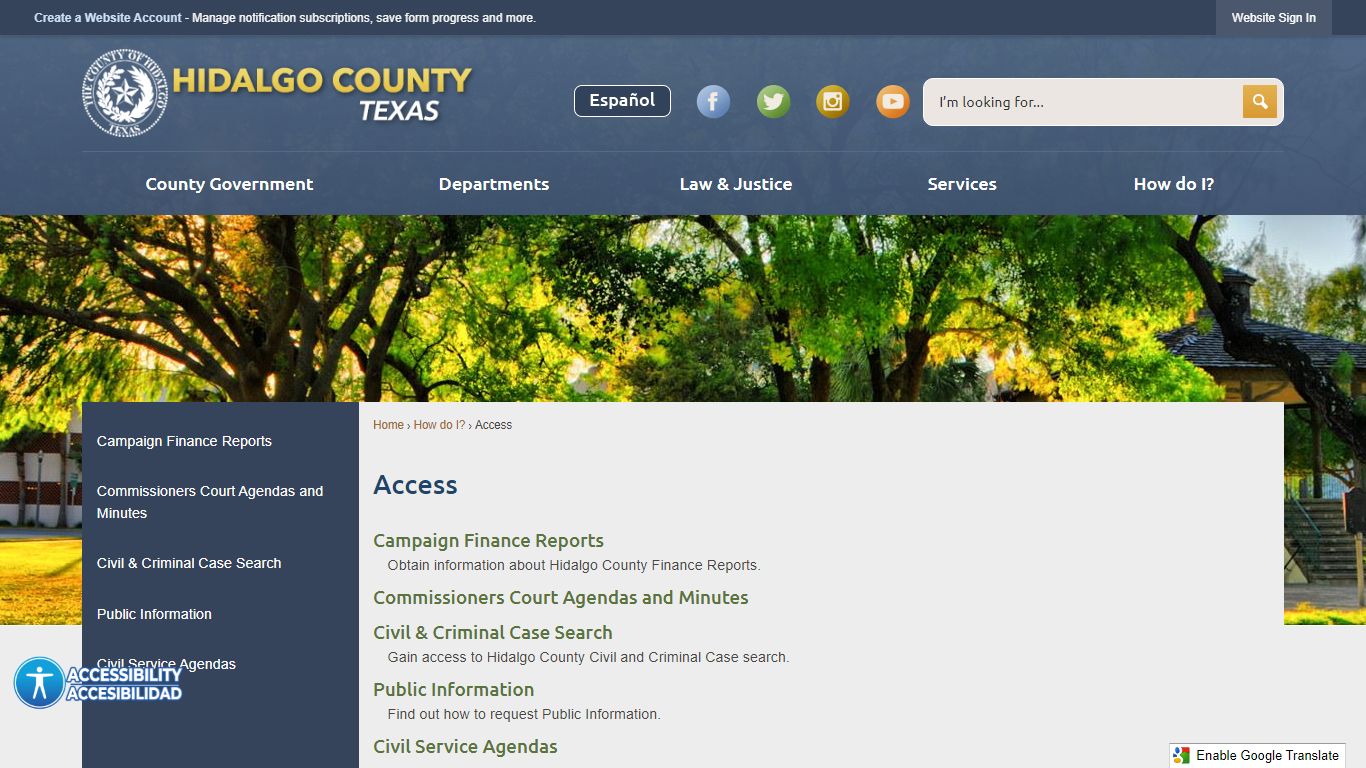 Access | Hidalgo County, TX - Official Website