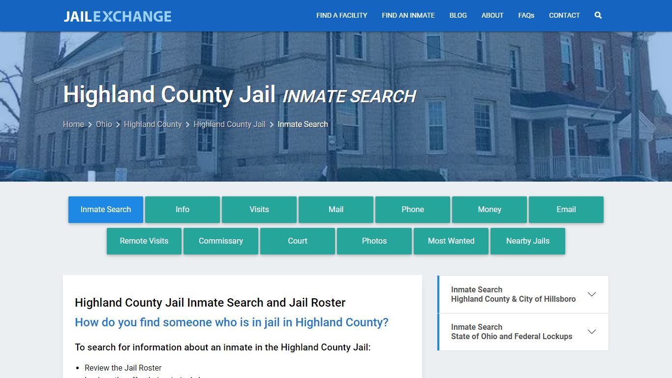 Highland County Jail Inmate Search - Jail Exchange