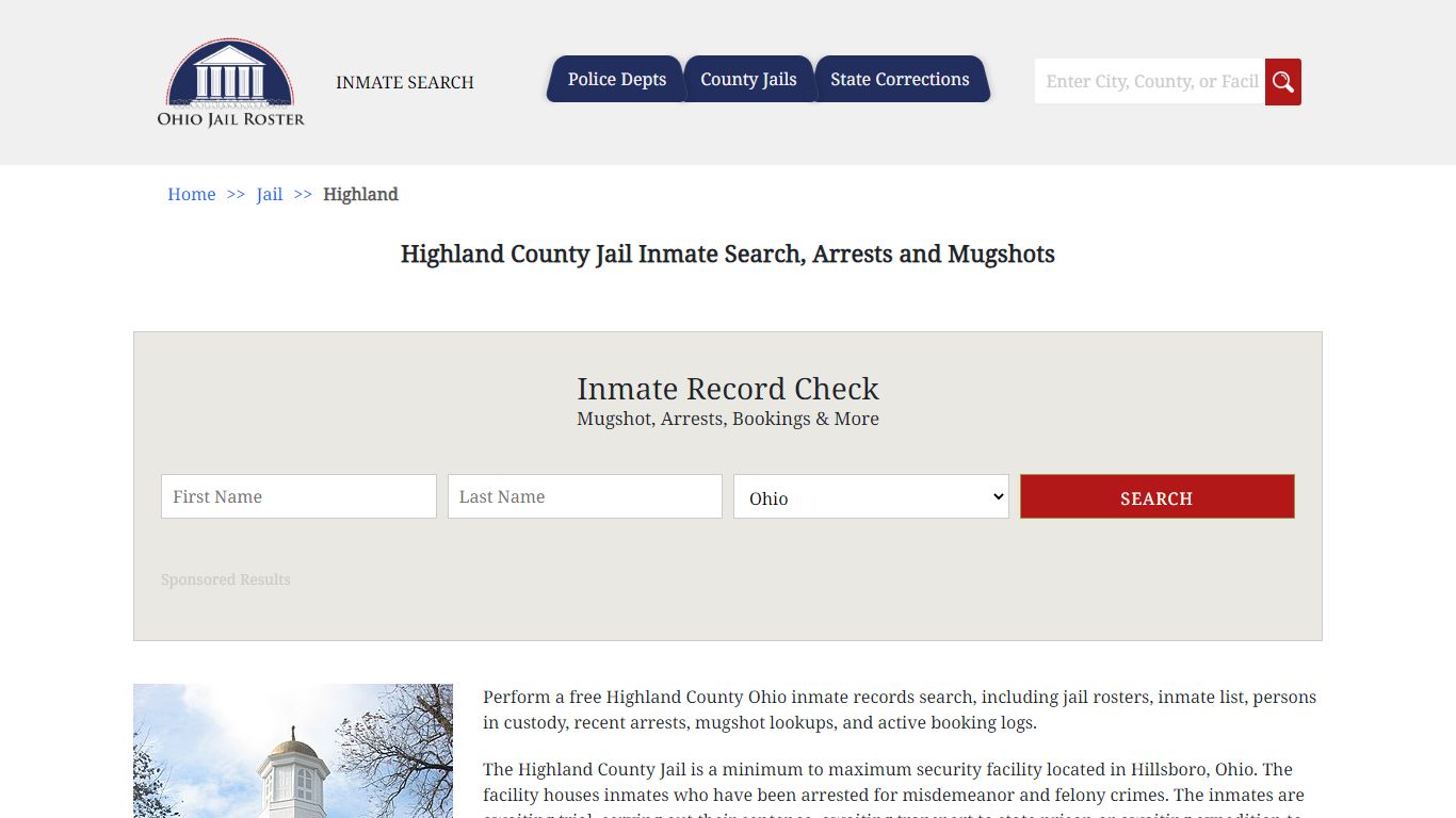 Highland County Jail Inmate Search, Arrests and Mugshots