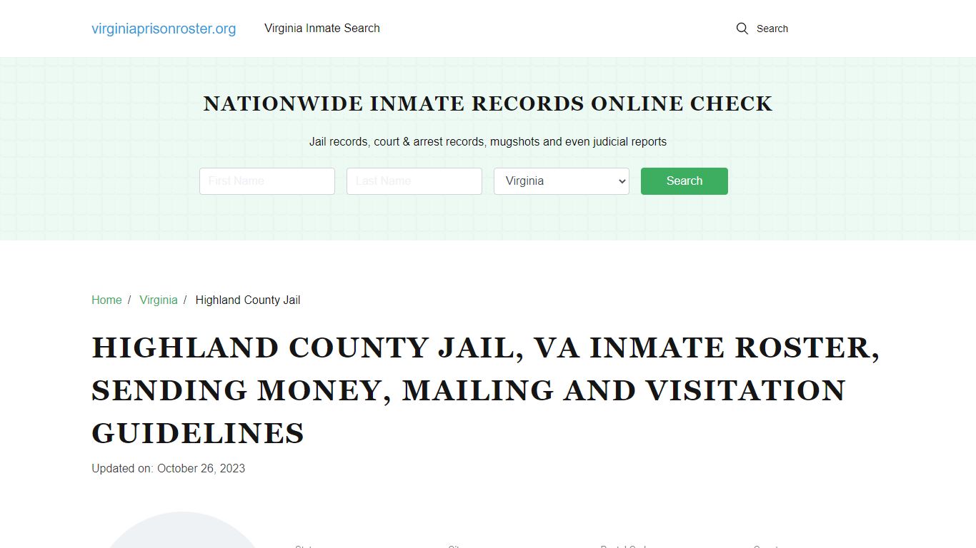 Highland County Jail, VA: Offender Search, Visitation & Contact Info