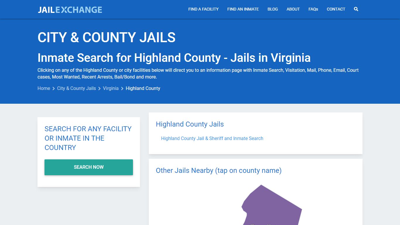 Inmate Search for Highland County | Jails in Virginia - Jail Exchange