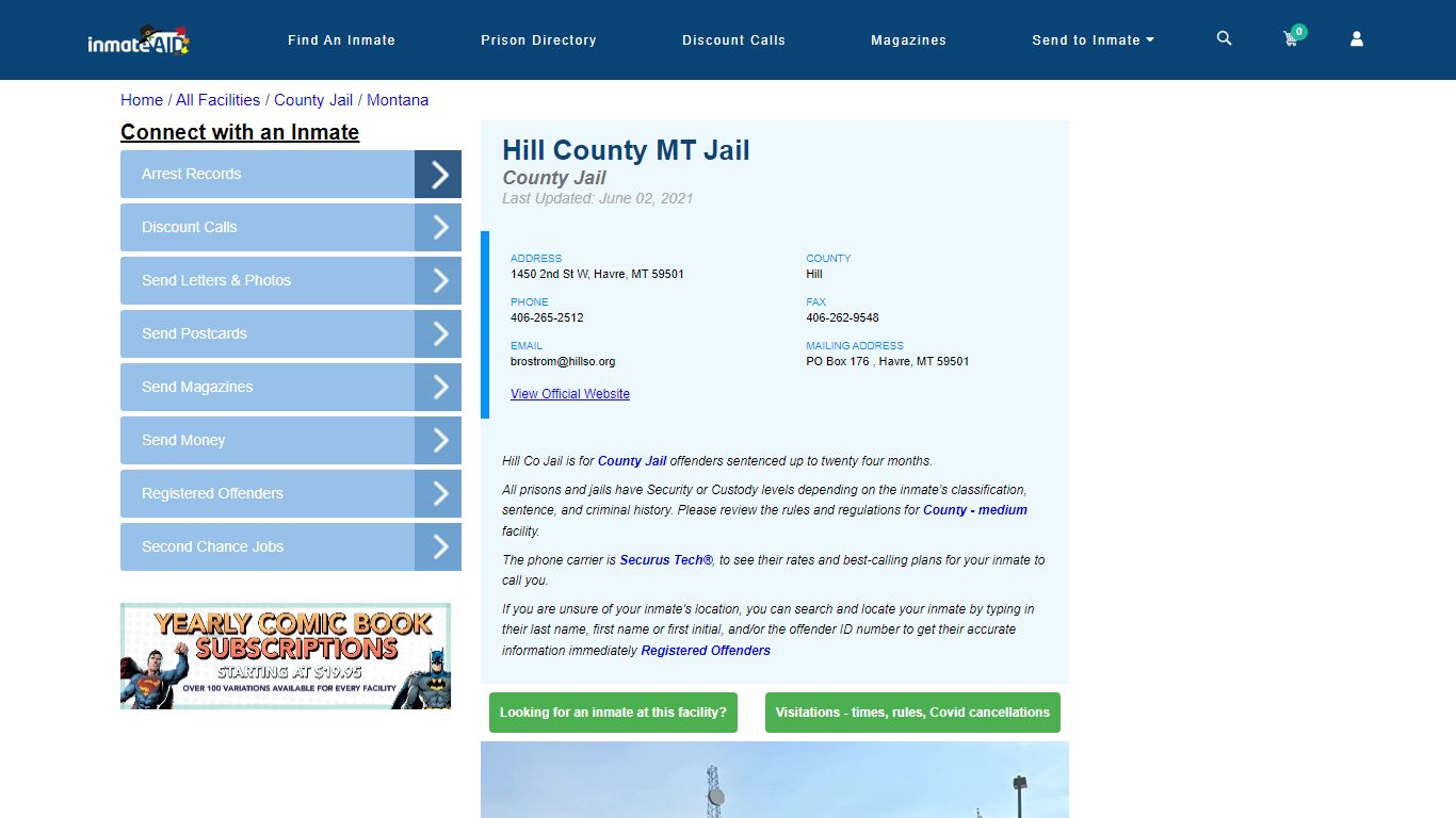 Hill County MT Jail - Inmate Locator - Havre, MT