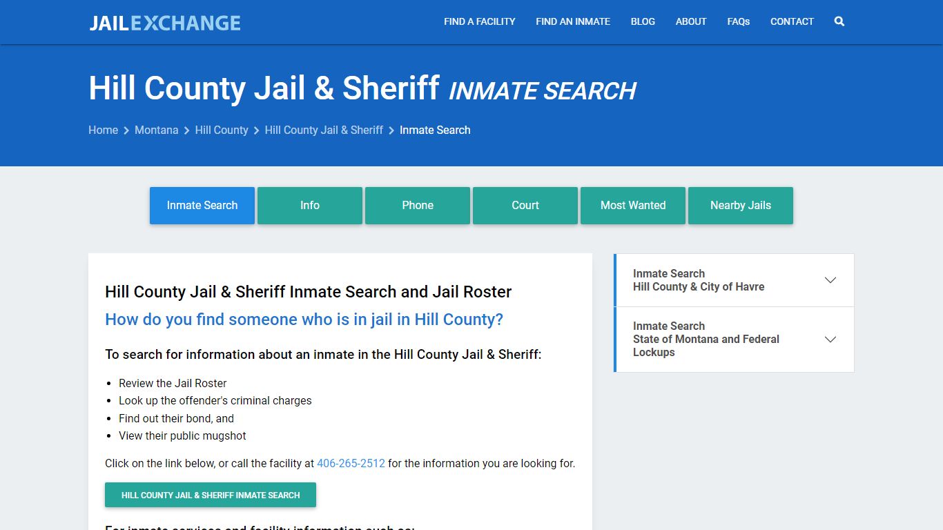 Hill County Jail & Sheriff Inmate Search - Jail Exchange