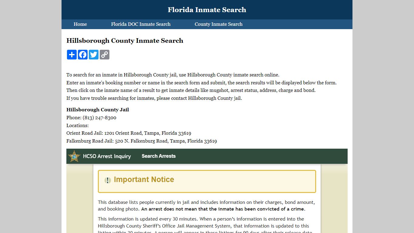 Hillsborough County Inmate Search