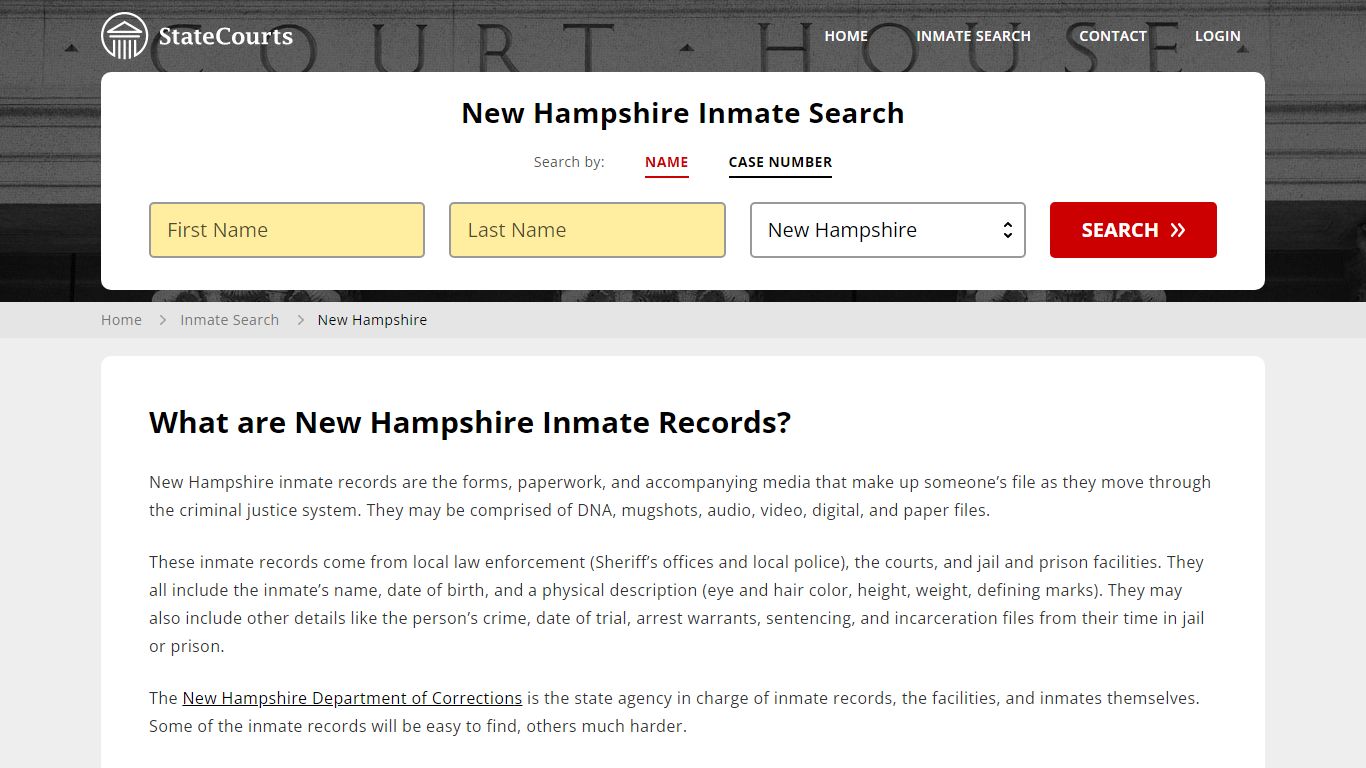 New Hampshire Inmate Search, Prison and Jail Information - StateCourts