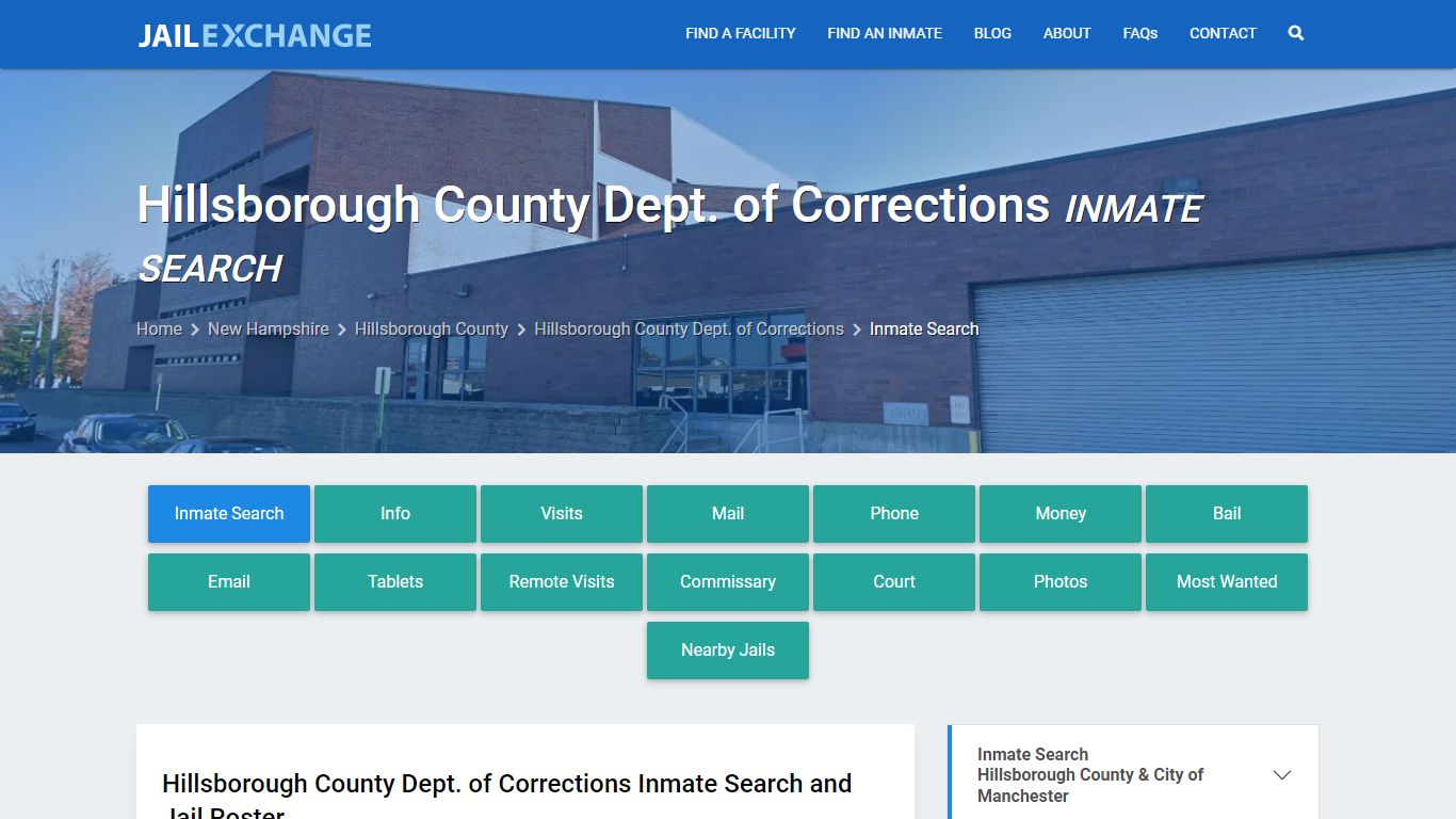 Hillsborough County Dept. of Corrections Inmate Search - Jail Exchange
