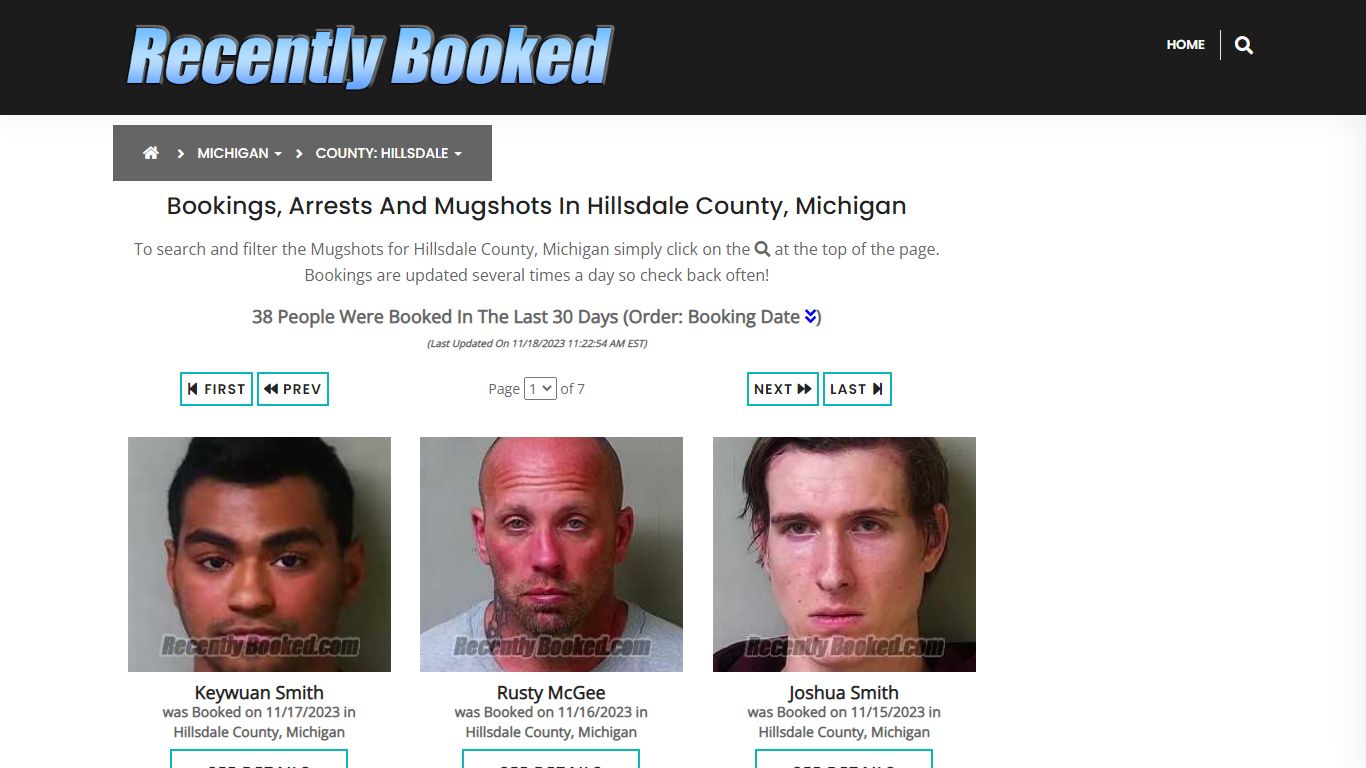 Bookings, Arrests and Mugshots in Hillsdale County, Michigan