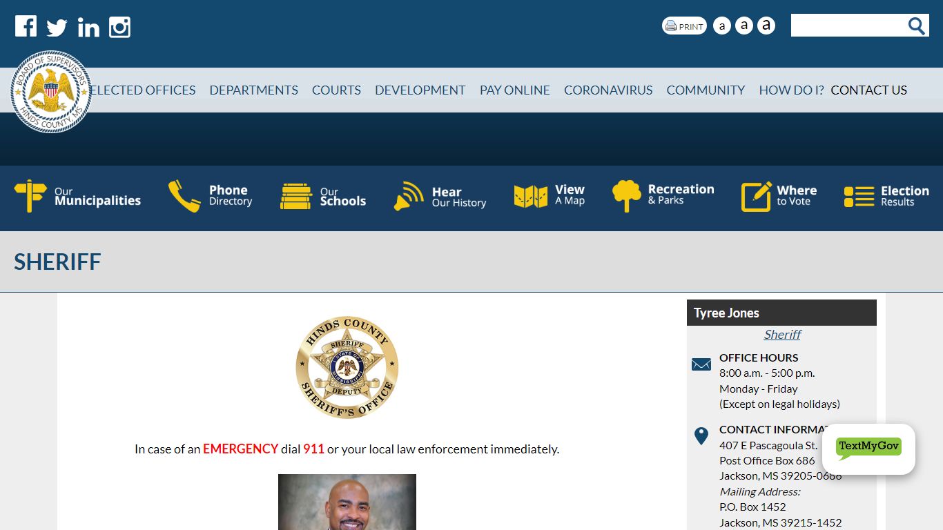 Sheriff | Hinds County, Mississippi