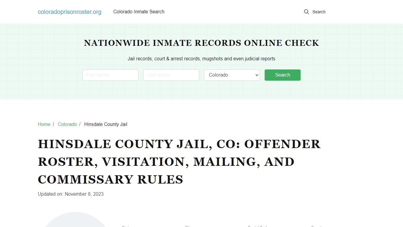 Hinsdale County Jail, CO: Inmate Lookup, Visitations, Contacts