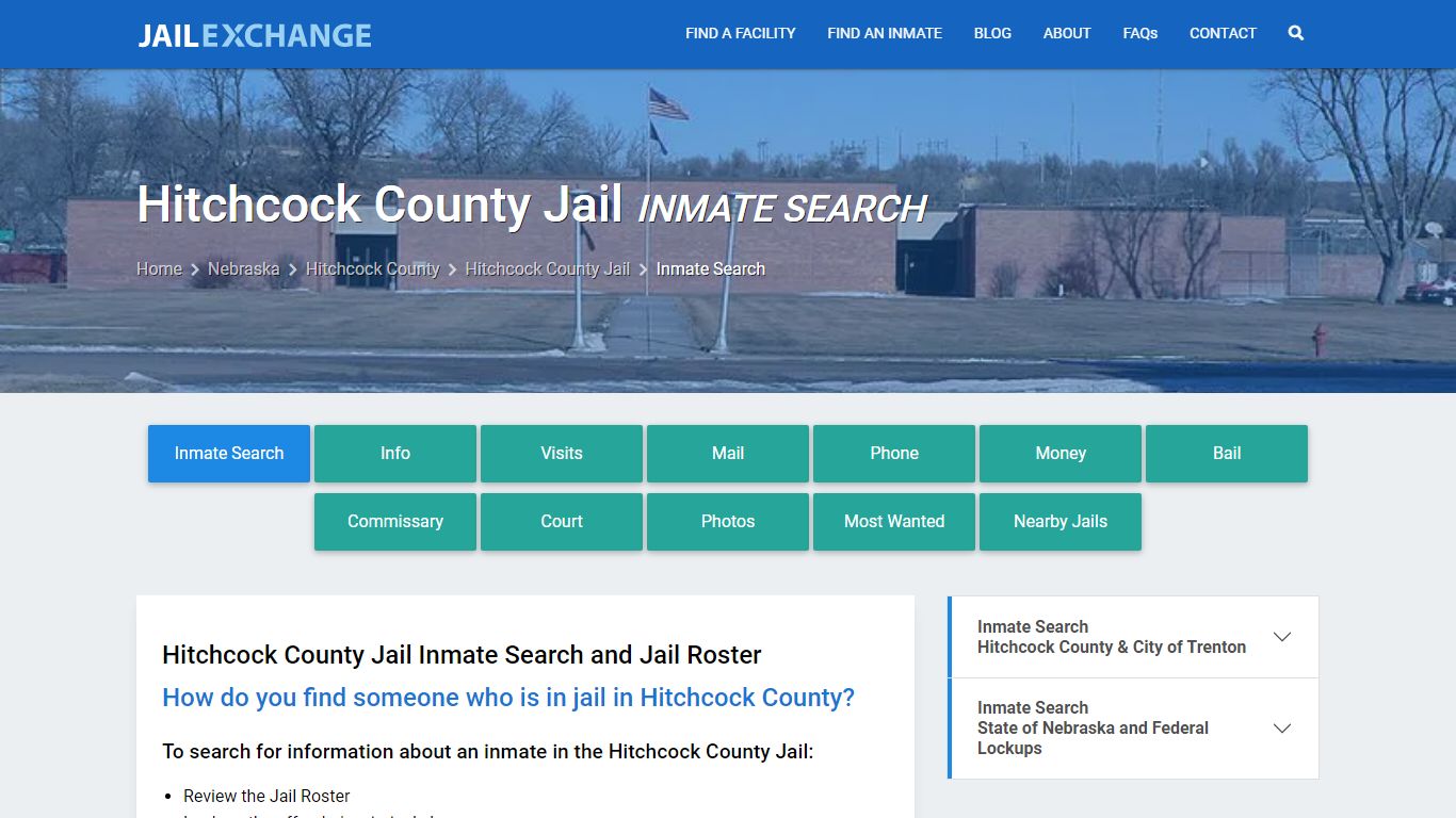 Inmate Search: Roster & Mugshots - Hitchcock County Jail, NE