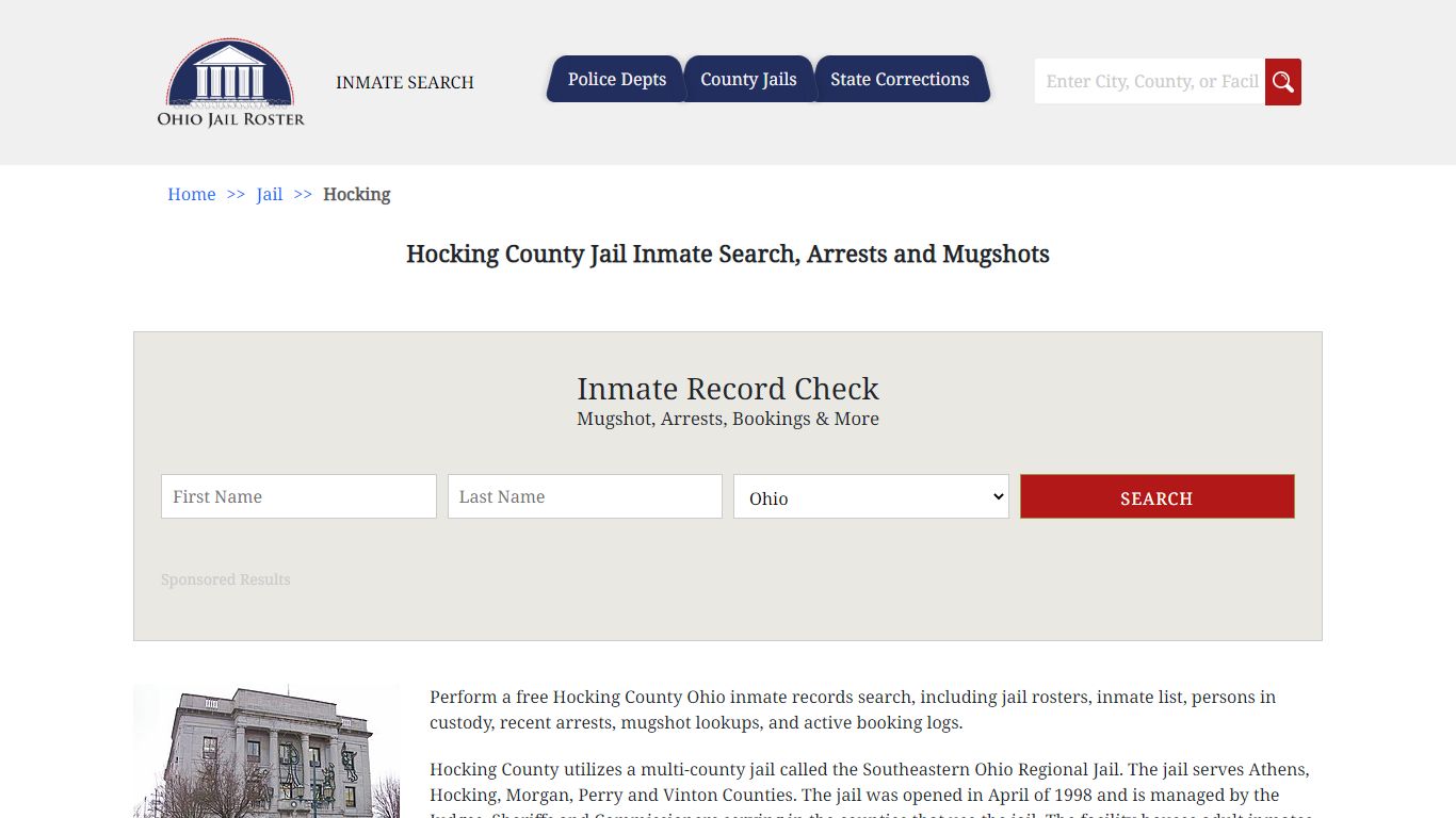 Hocking County Jail Inmate Search, Arrests and Mugshots
