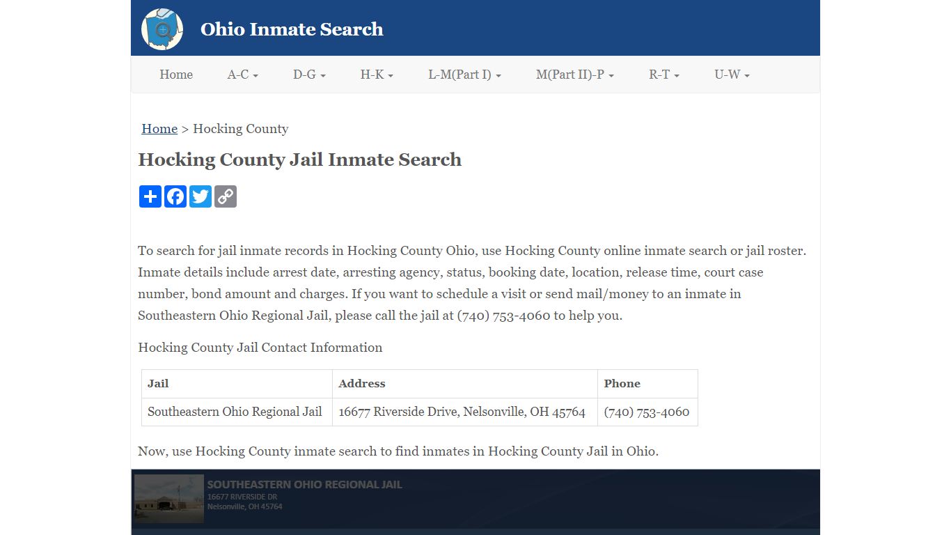 Hocking County Jail Inmate Search