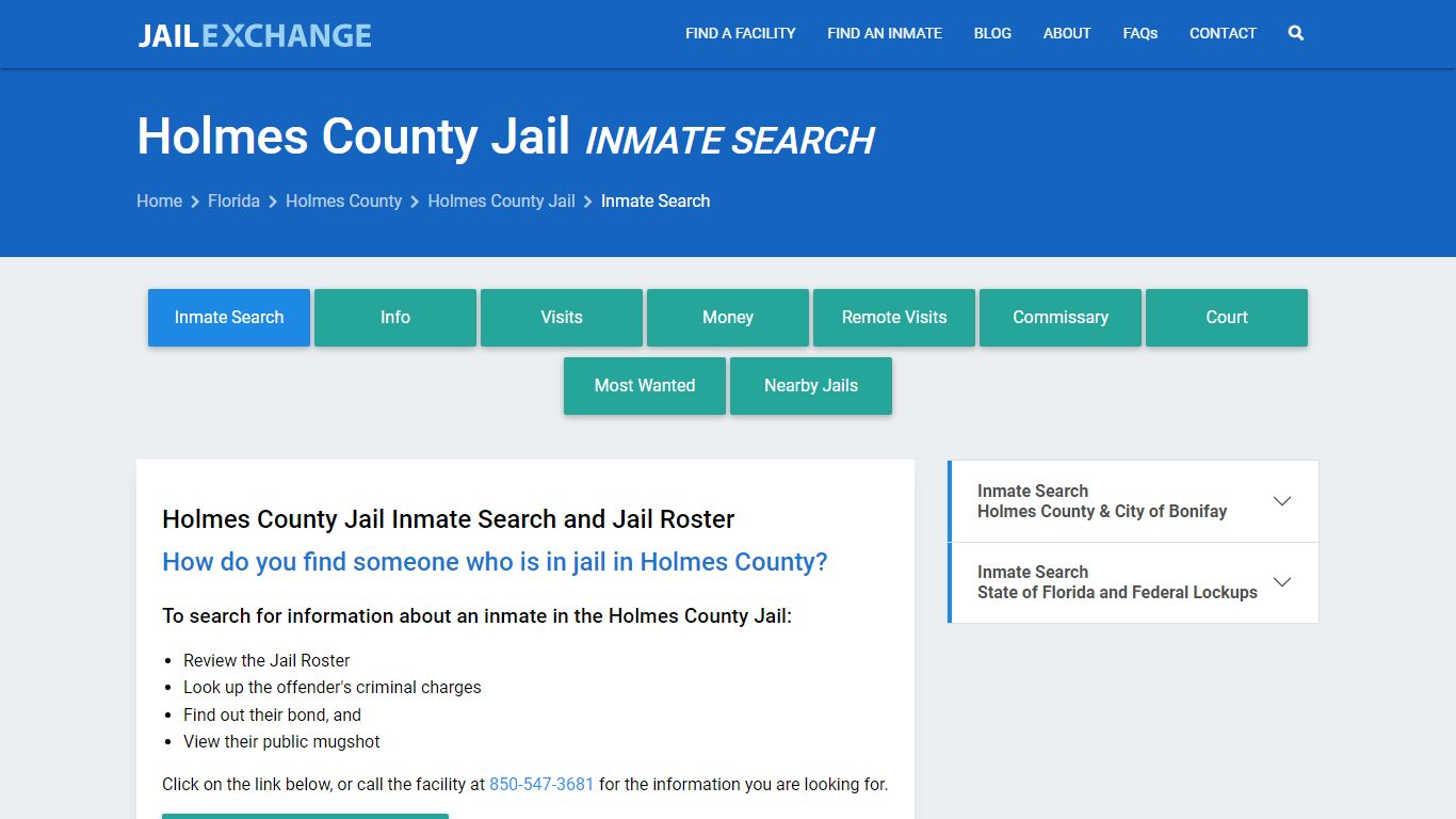 Inmate Search: Roster & Mugshots - Holmes County Jail, FL