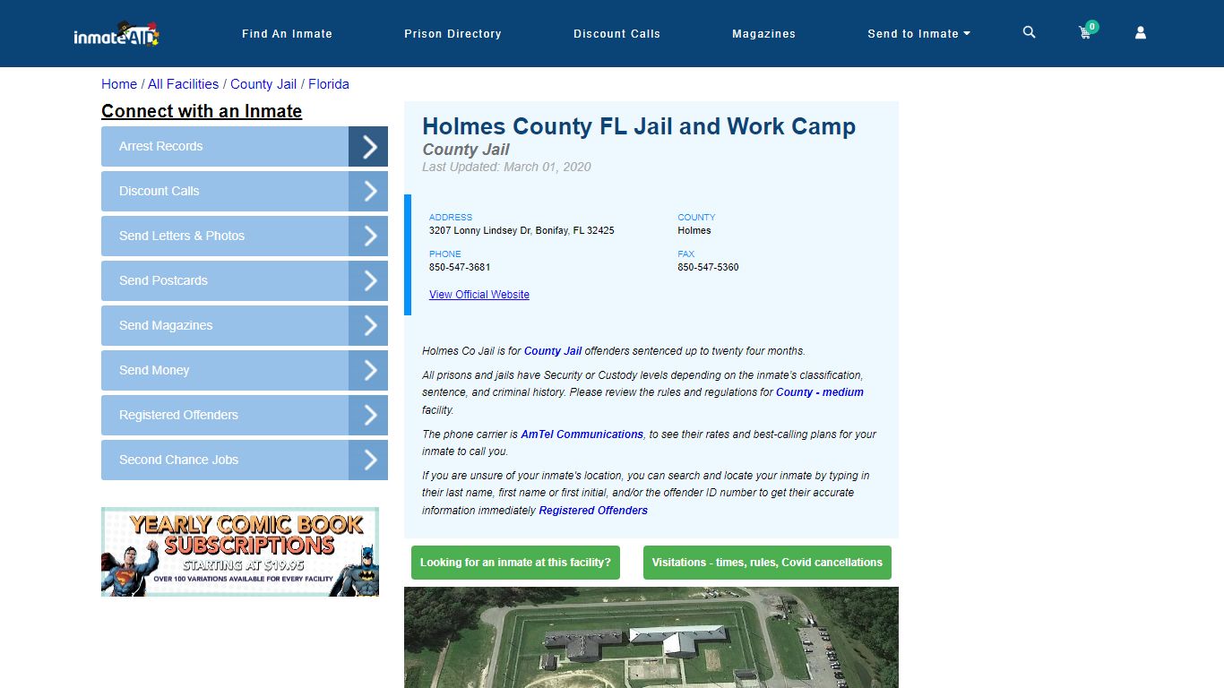 Holmes County FL Jail and Work Camp - Inmate Locator - Bonifay, FL