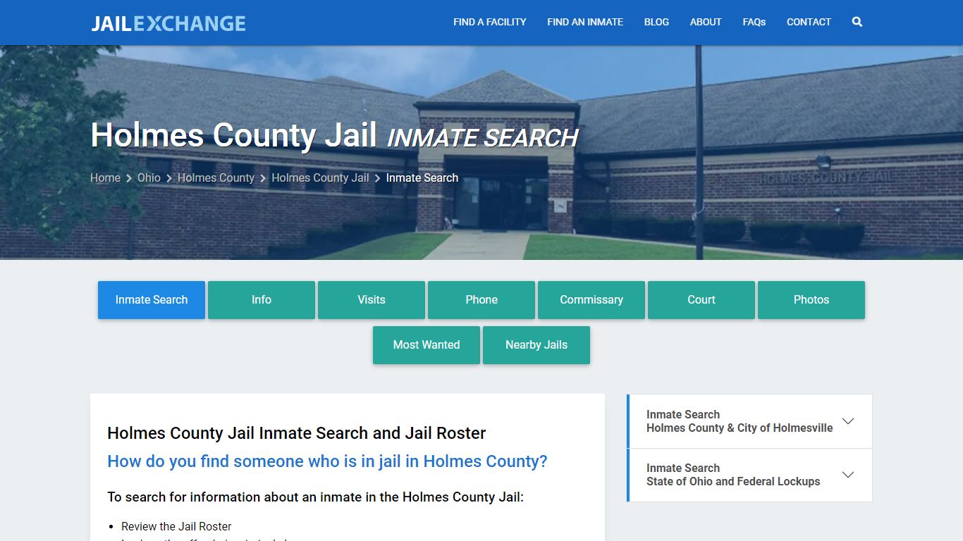 Holmes County Jail Inmate Search - Jail Exchange