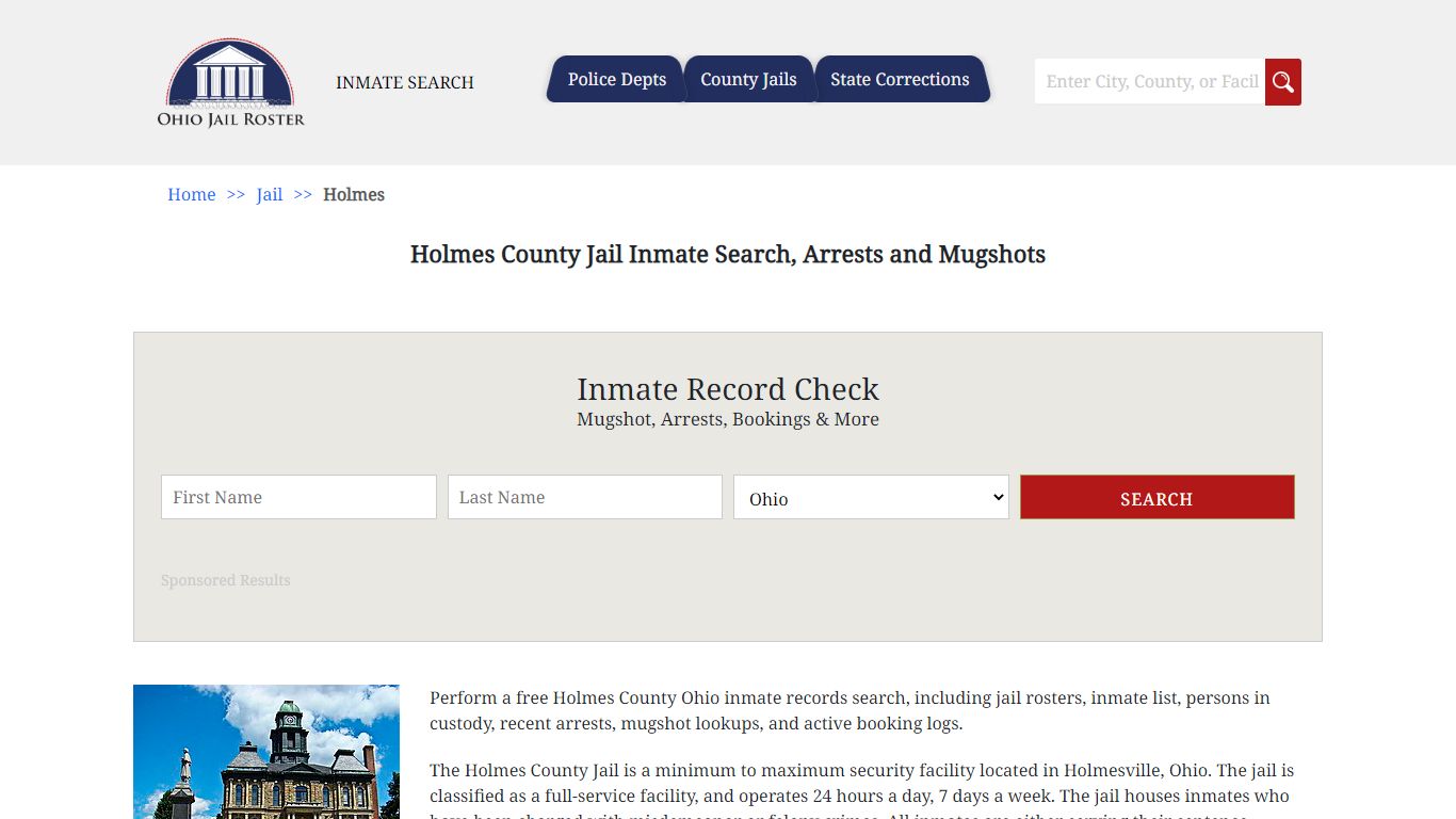 Holmes County Jail Inmate Search, Arrests and Mugshots