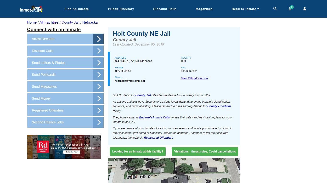 Holt County NE Jail - Inmate Locator - O"Neill, NE