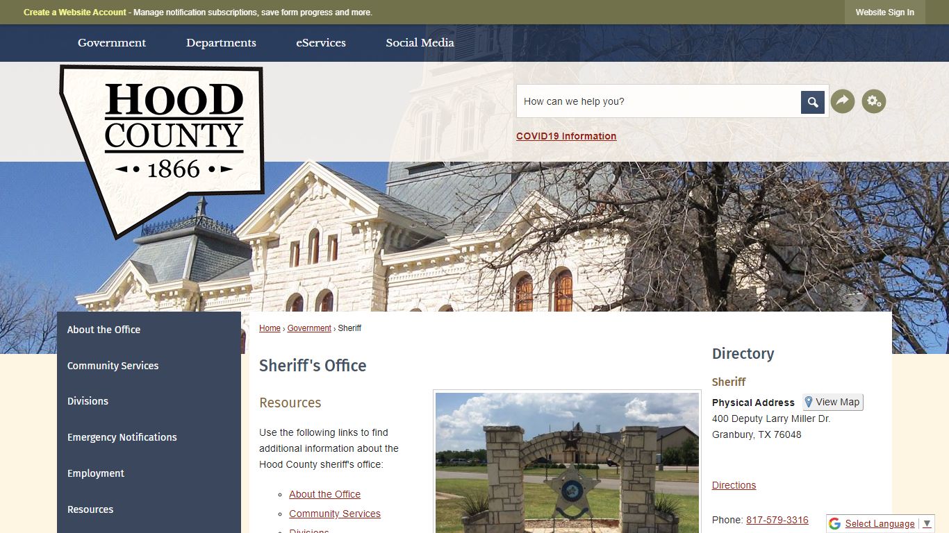 Sheriff's Office | Hood County, TX - Official Website