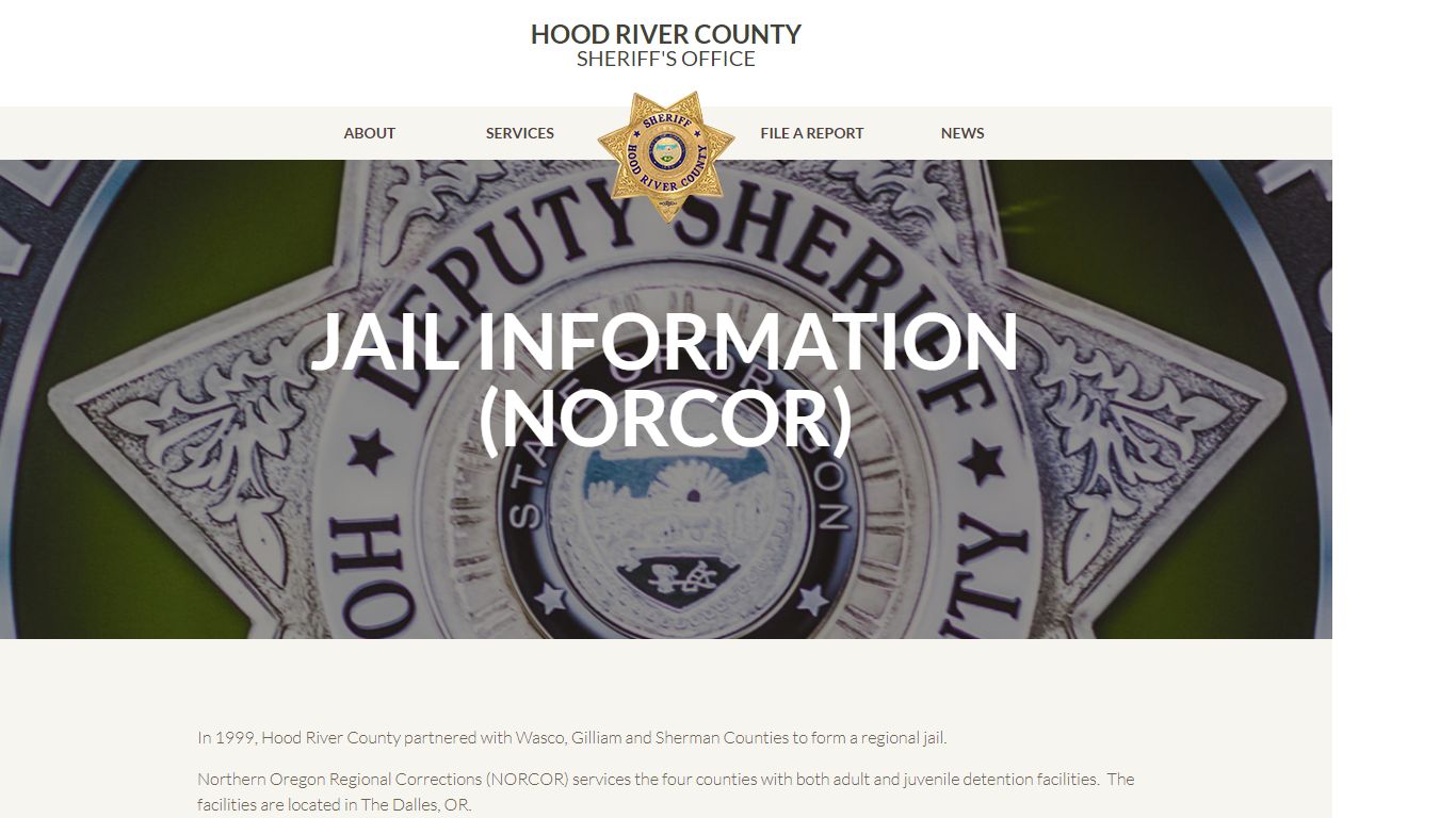 Jail Information (NORCOR) | Hood River County Sheriff