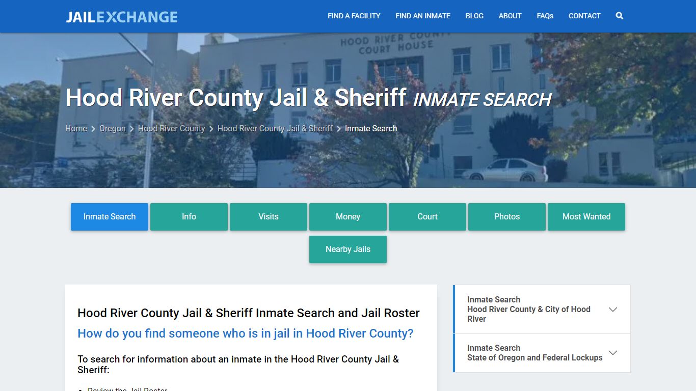 Hood River County Jail & Sheriff Inmate Search - Jail Exchange