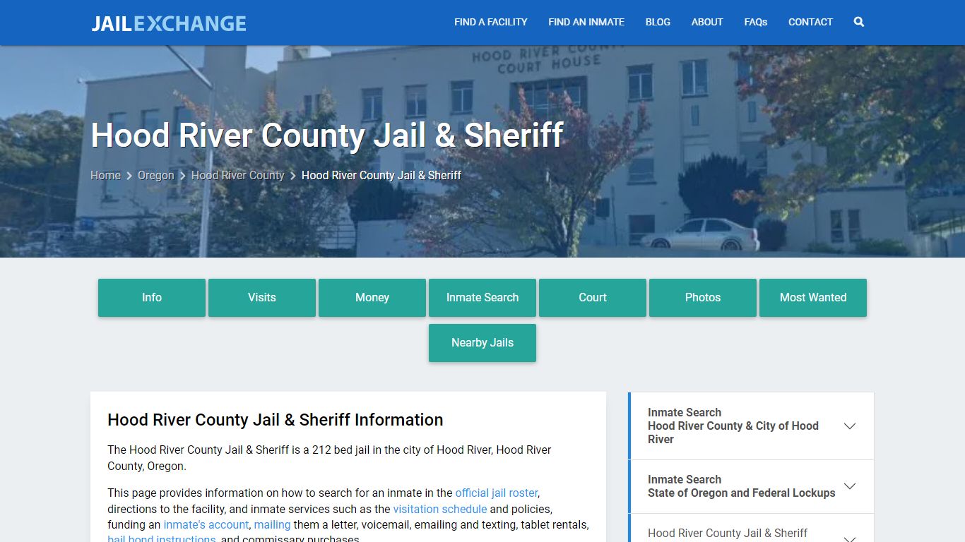 Hood River County Jail & Sheriff, OR Inmate Search, Information