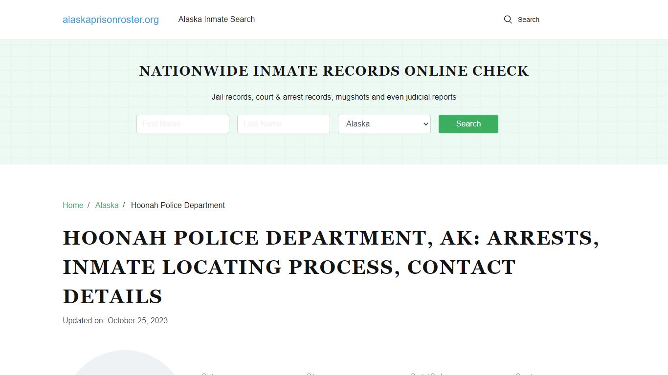 Hoonah Police Department, AK: Arrests, Jail Roster, Contacts