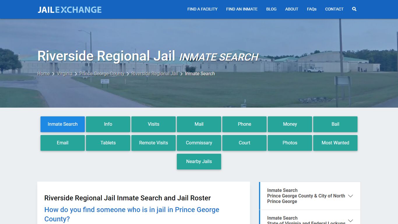 Inmate Search: Roster & Mugshots - Riverside Regional Jail, VA