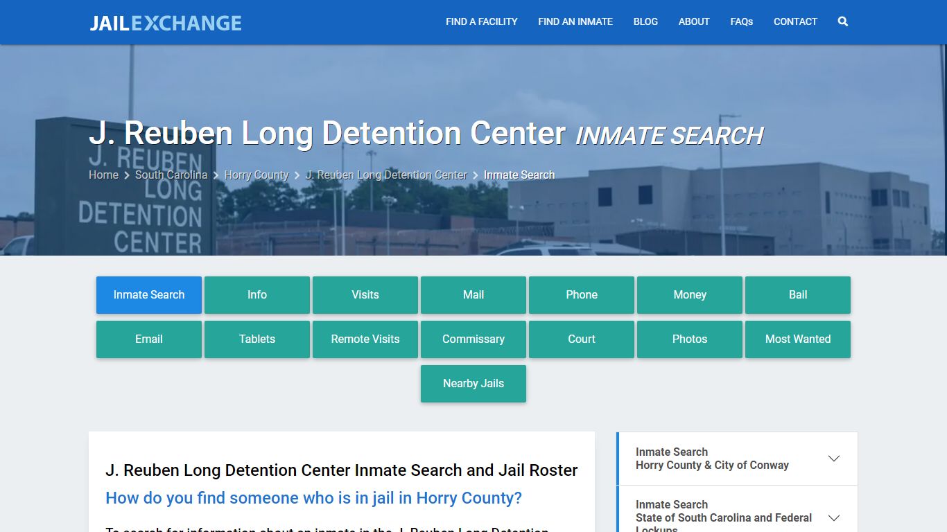 J. Reuben Long Detention Center Inmate Search - Jail Exchange