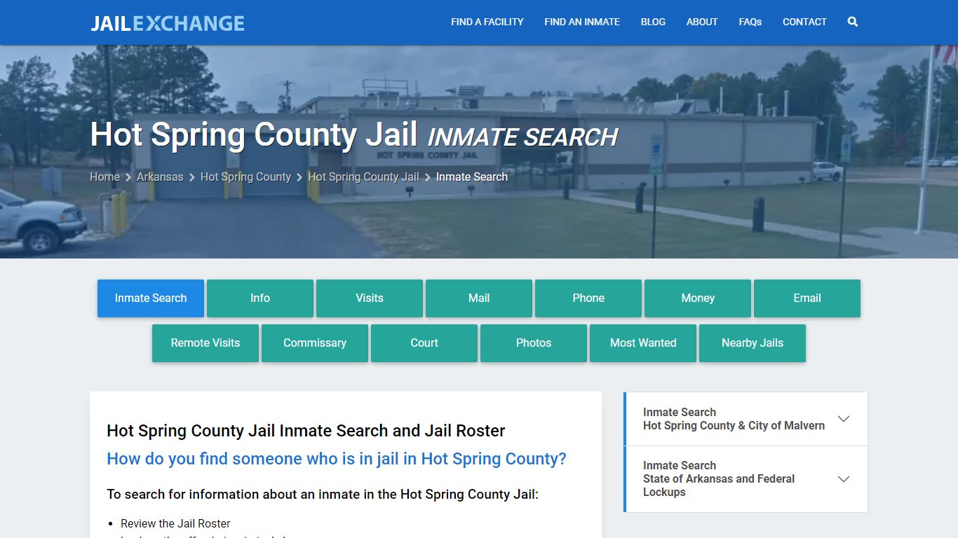 Inmate Search: Roster & Mugshots - Hot Spring County Jail, AR