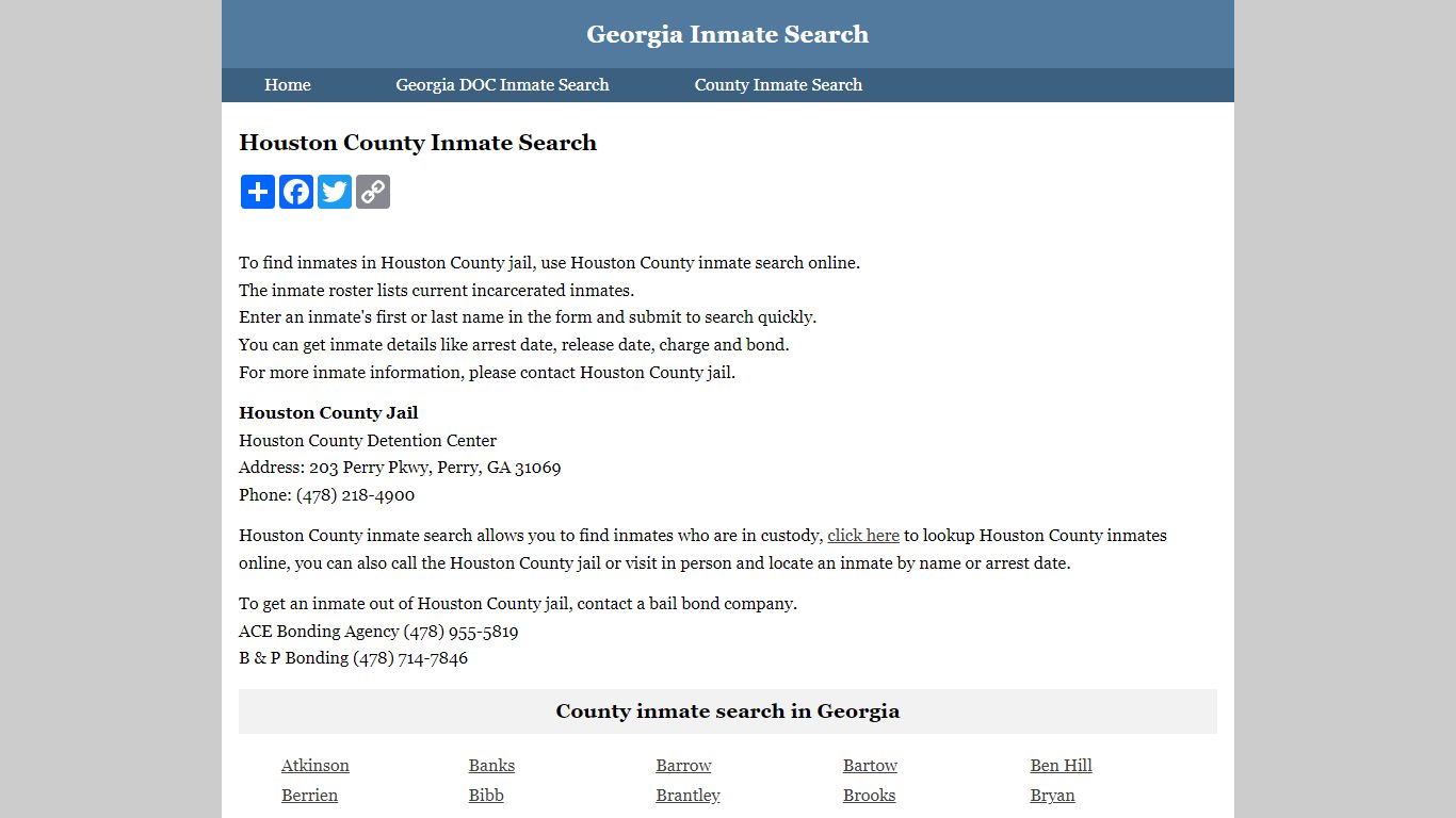 Houston County Inmate Search