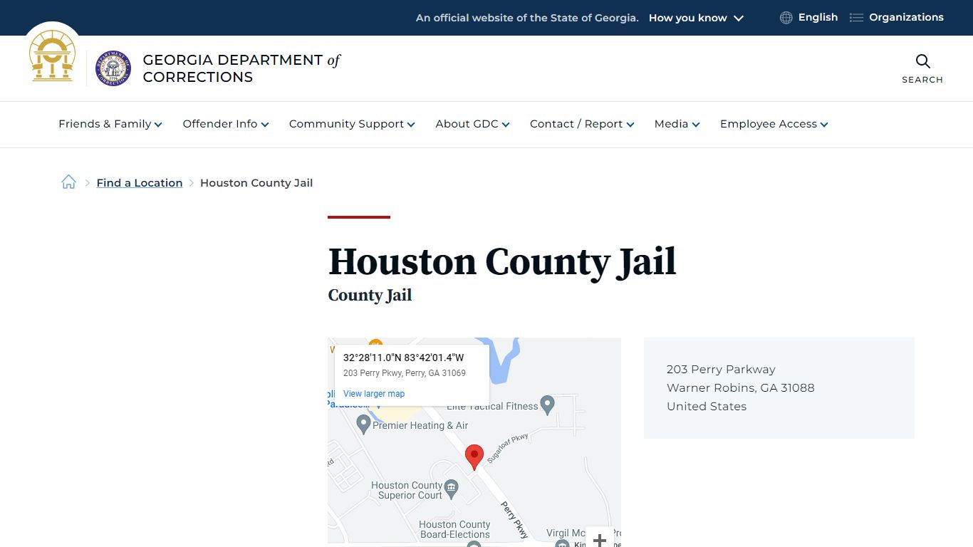Houston County Jail | Georgia Department of Corrections
