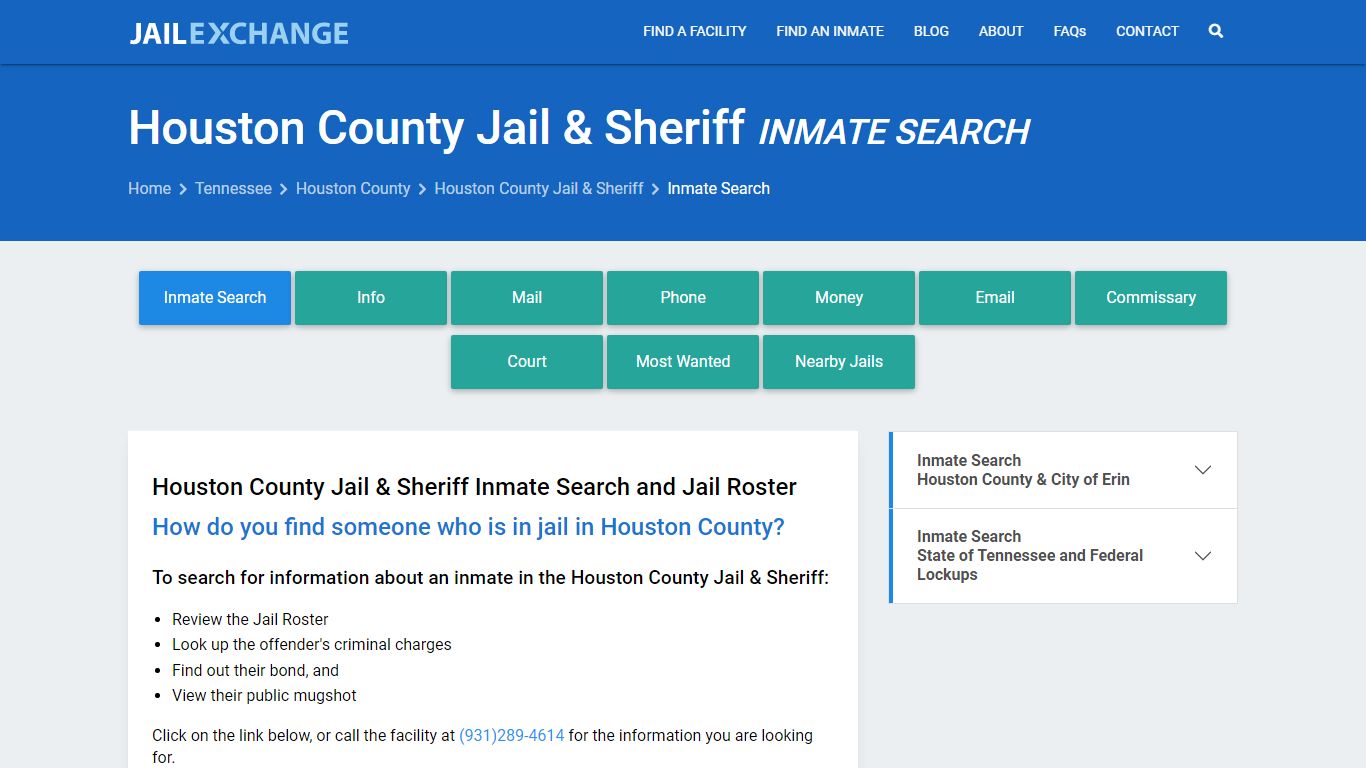 Houston County Jail & Sheriff Inmate Search - Jail Exchange