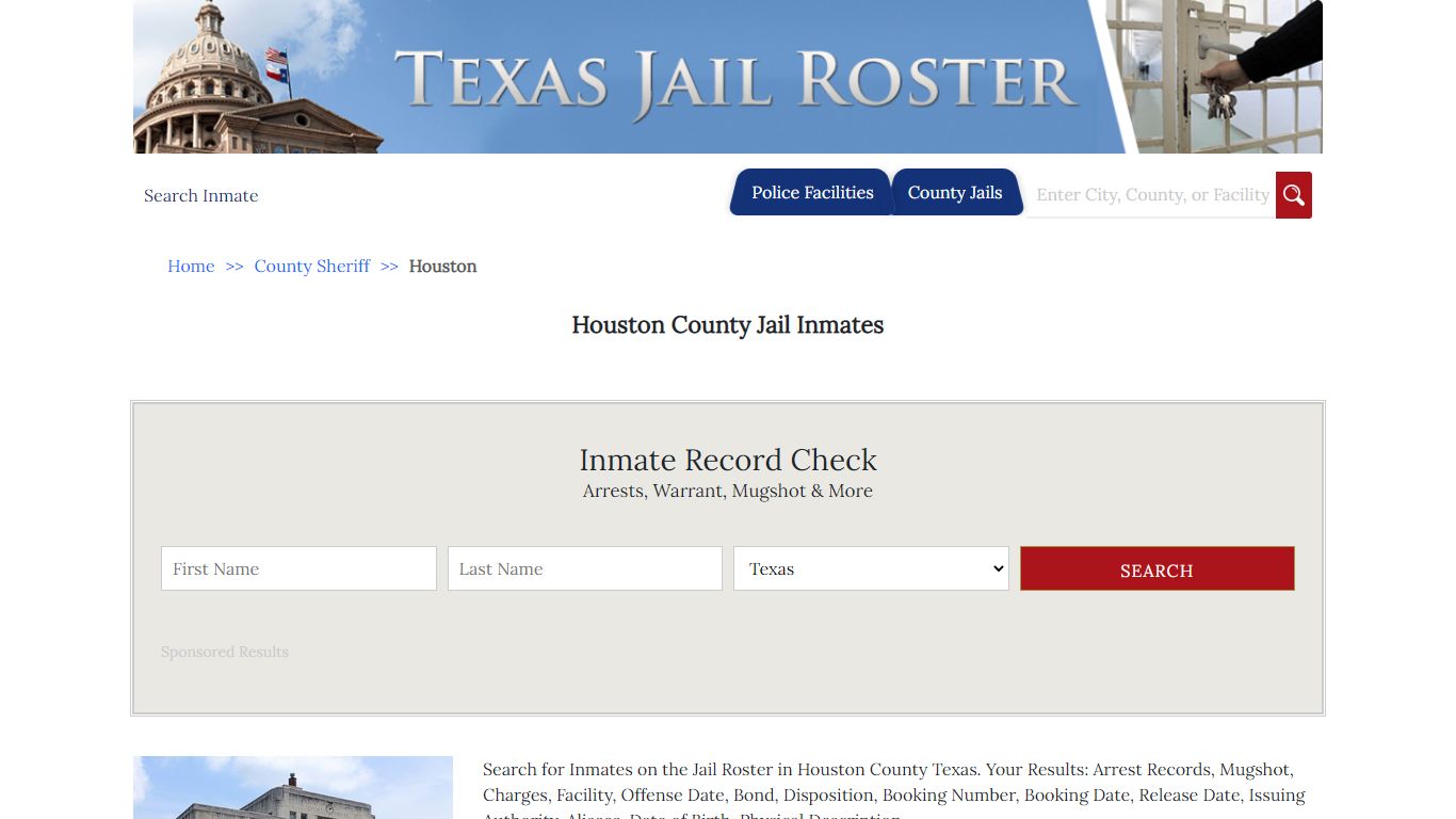 Houston County Jail Inmates | Jail Roster Search