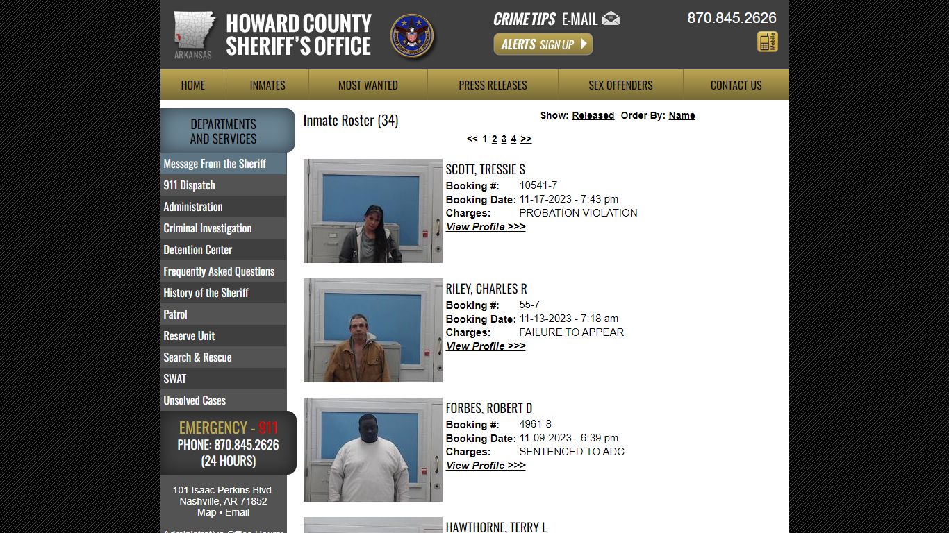 Inmate Roster - Current Inmates Booking Date Descending - Howard County ...